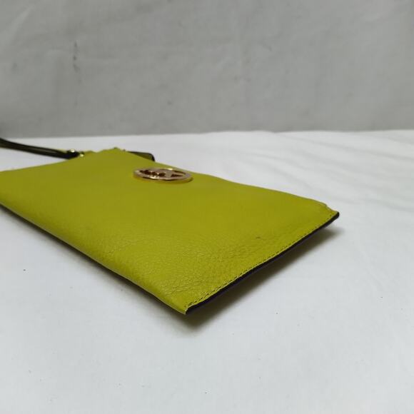 Michael Kors Green Leather Zipper Closure Credit Card Wristlet Wallet - Picture 7 of 11